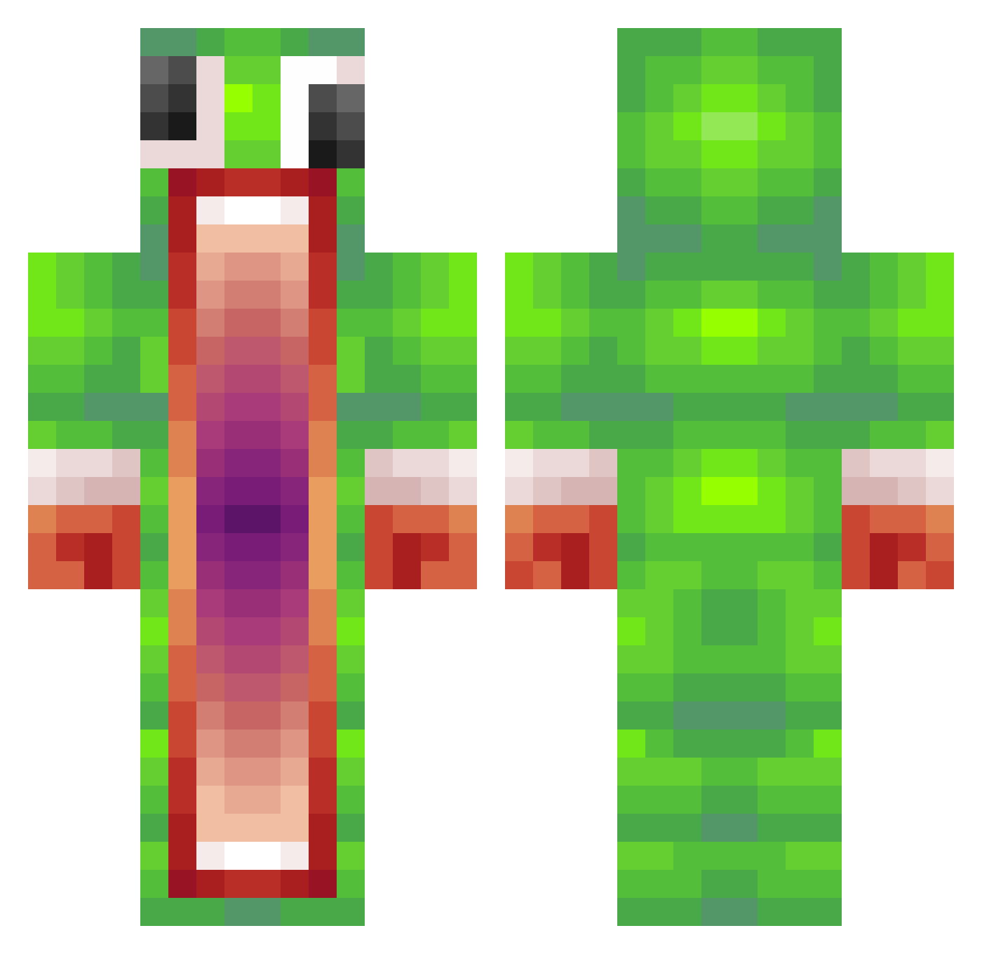 DeathKnight2000 Minecraft skin, front and back view