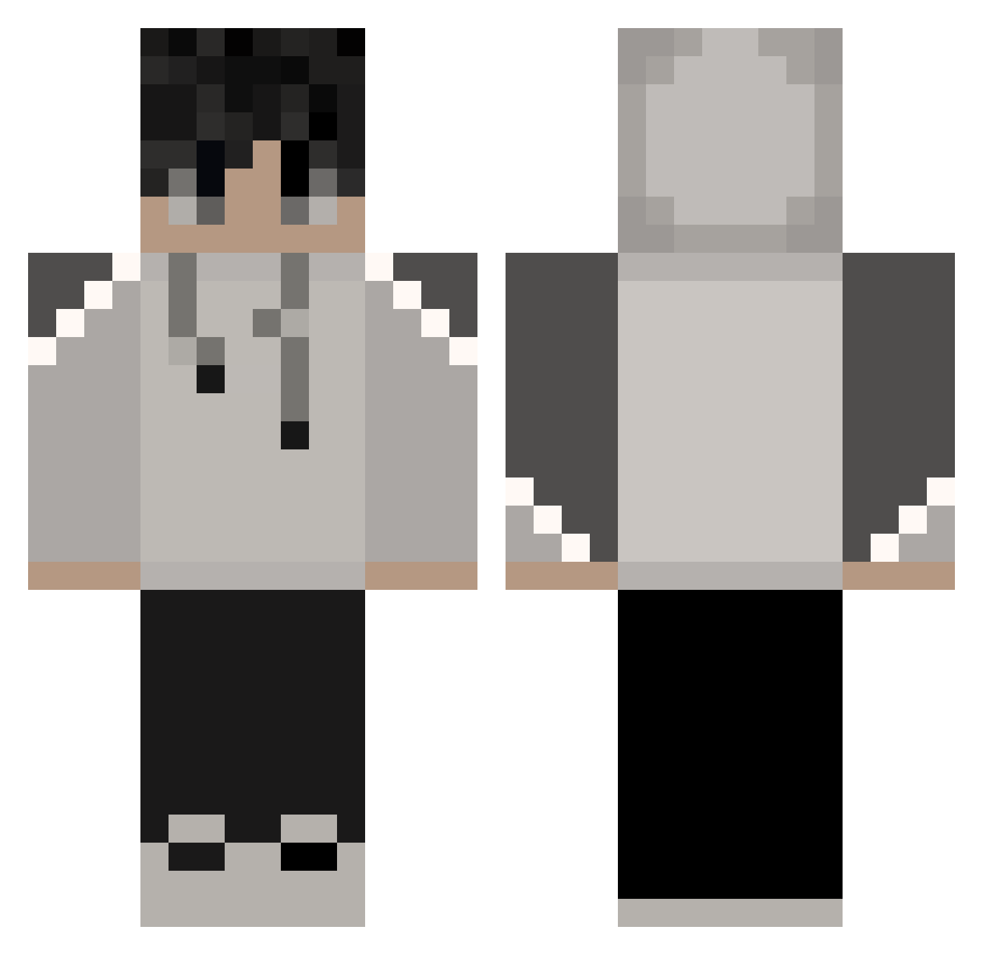 southpan Minecraft skin, front and back view