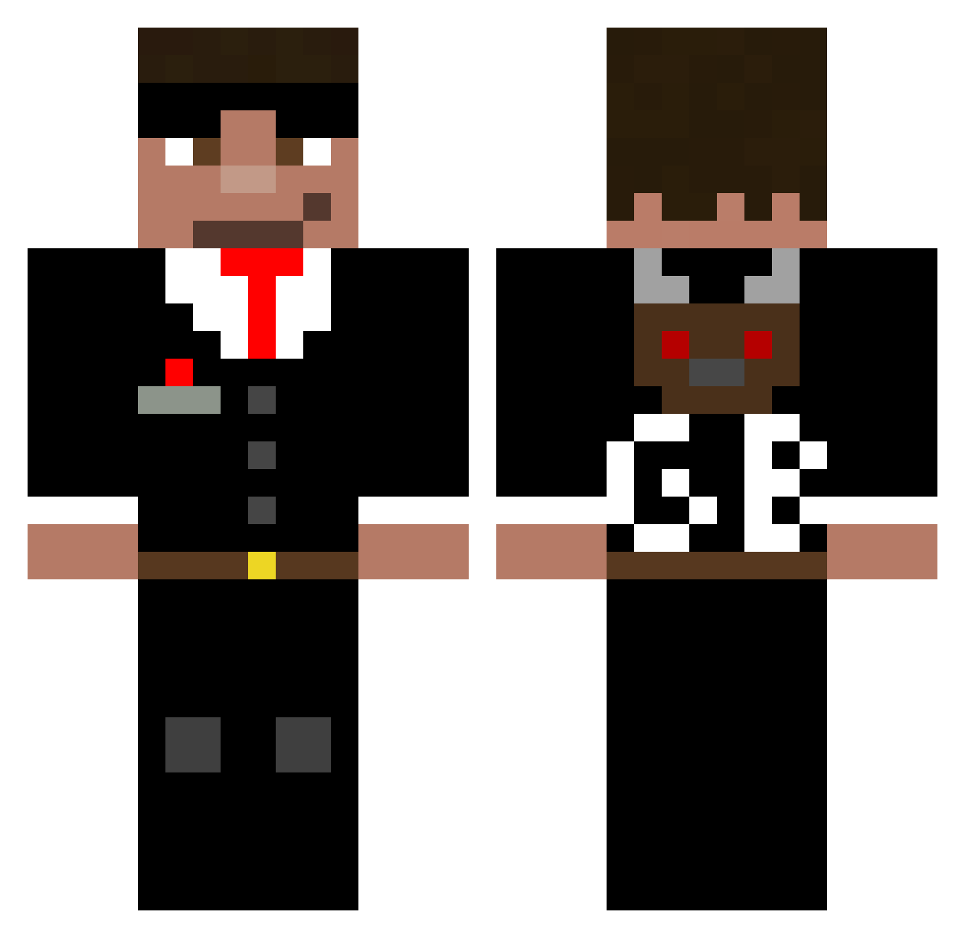 HER0BR1NE__ Minecraft skin, front and back view