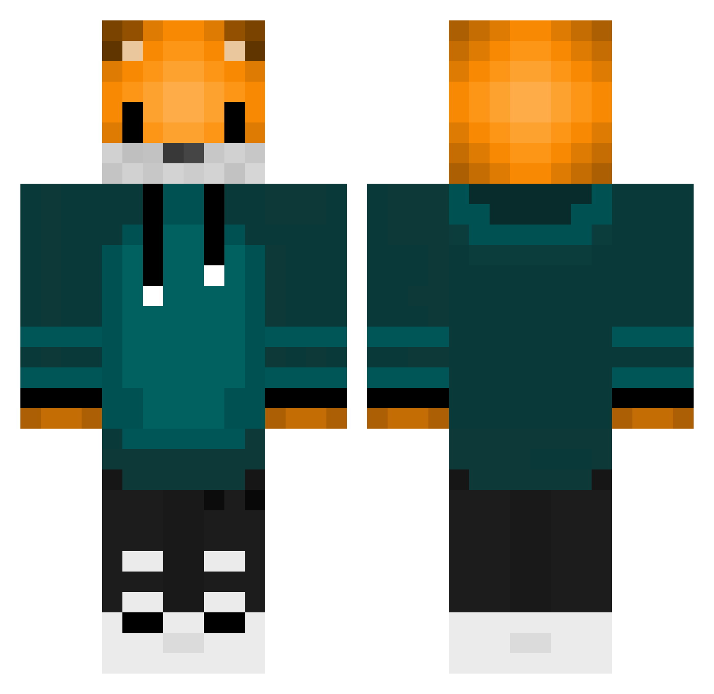 Zosink Minecraft skin, front and back view