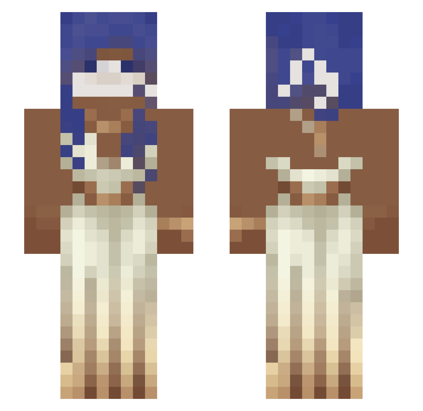 Parkertxt Minecraft skin, front and back view