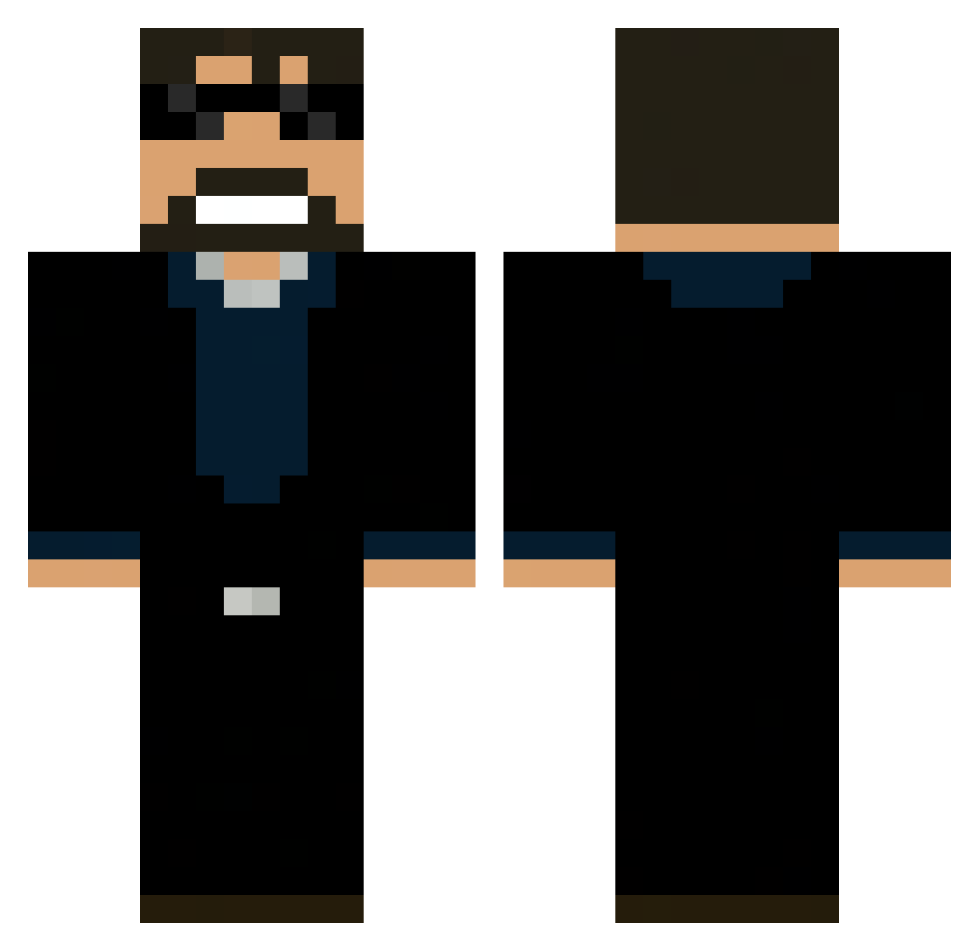 bamskeria Minecraft skin, front and back view