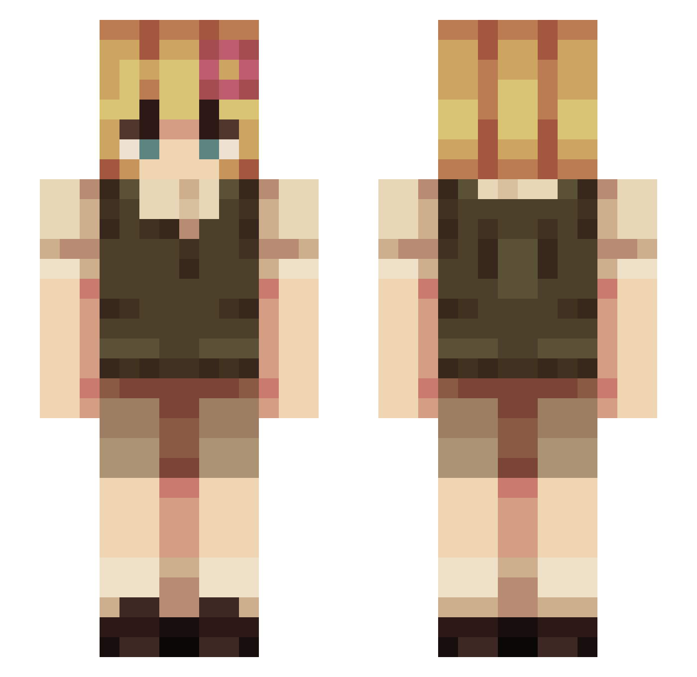 FrankSNR Minecraft skin, front and back view