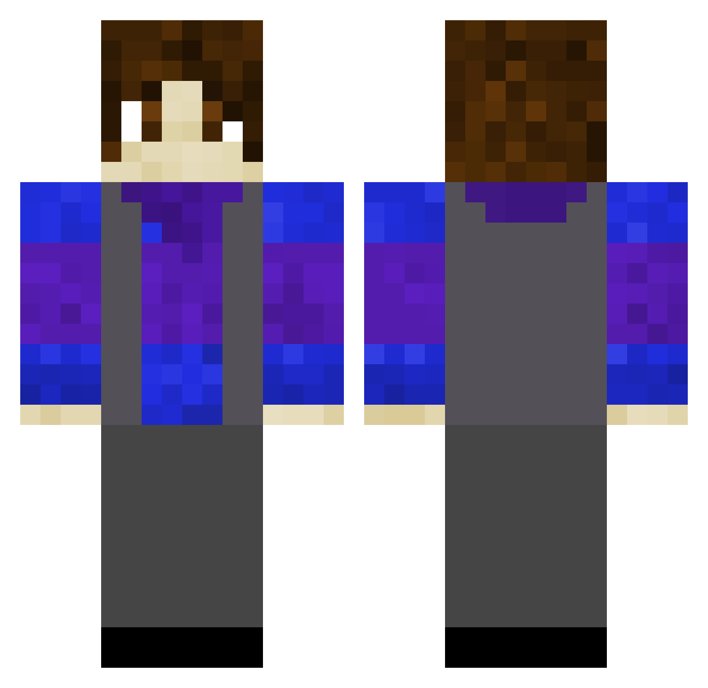 MageAccelorator Minecraft skin, front and back view