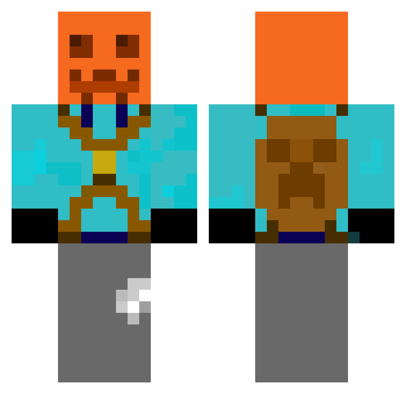 mysocksstink5000 Minecraft skin, front and back view