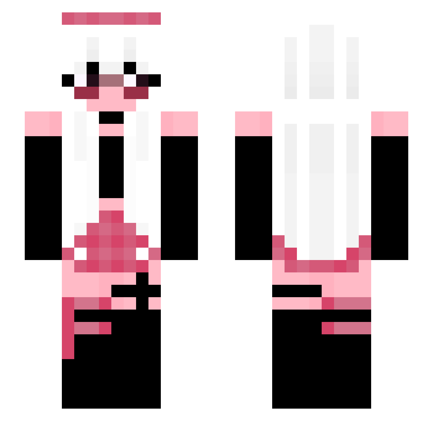 Nyxsy Minecraft skin, front and back view