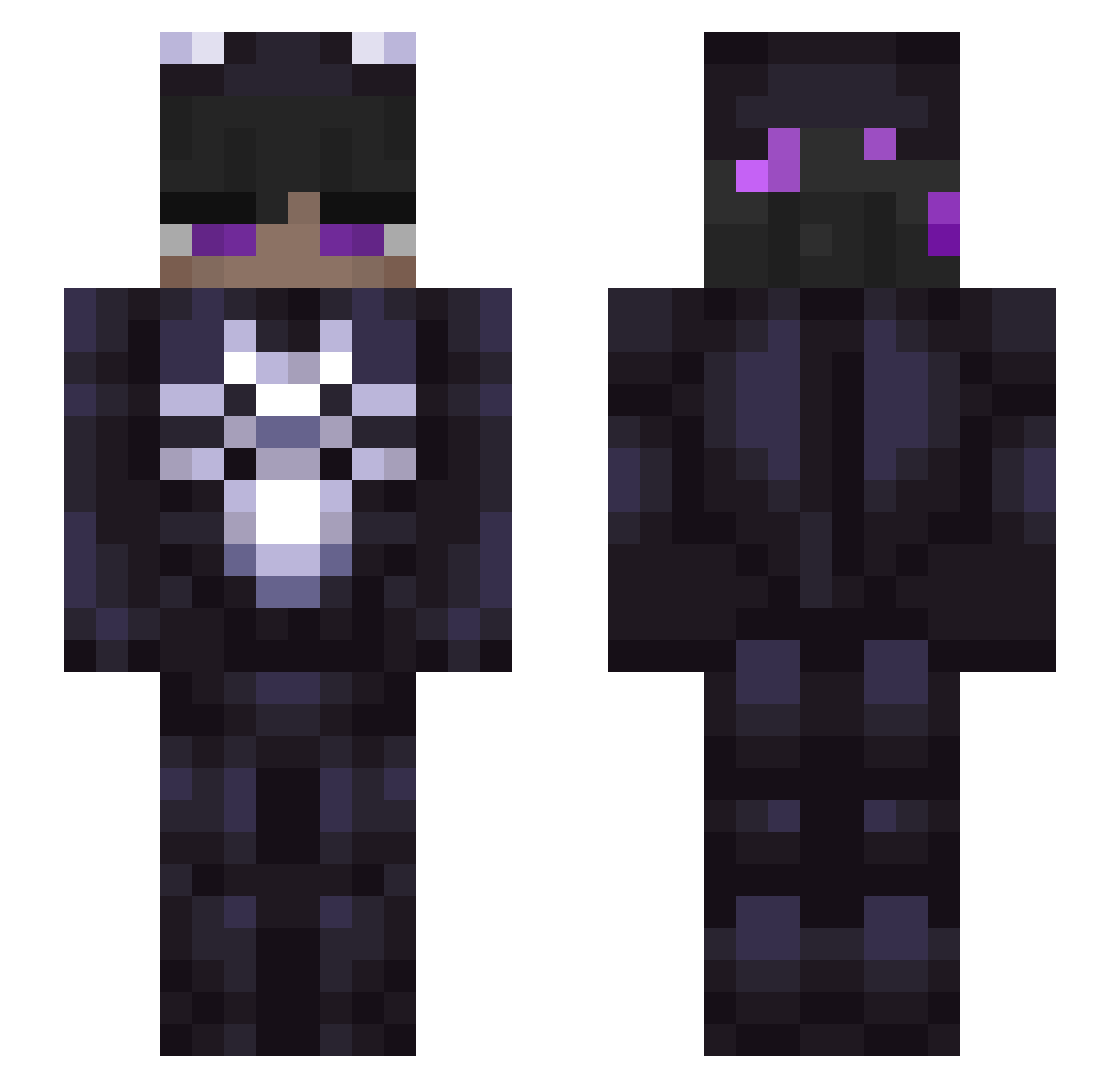 Itsukai Minecraft skin, front and back view