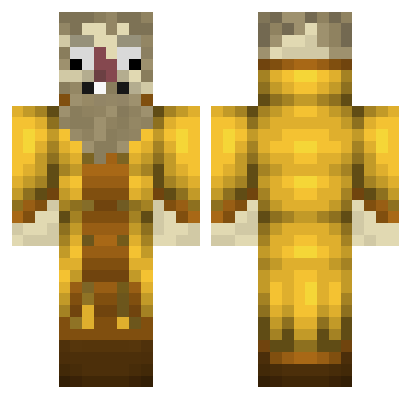 Whiizzy Minecraft skin, front and back view