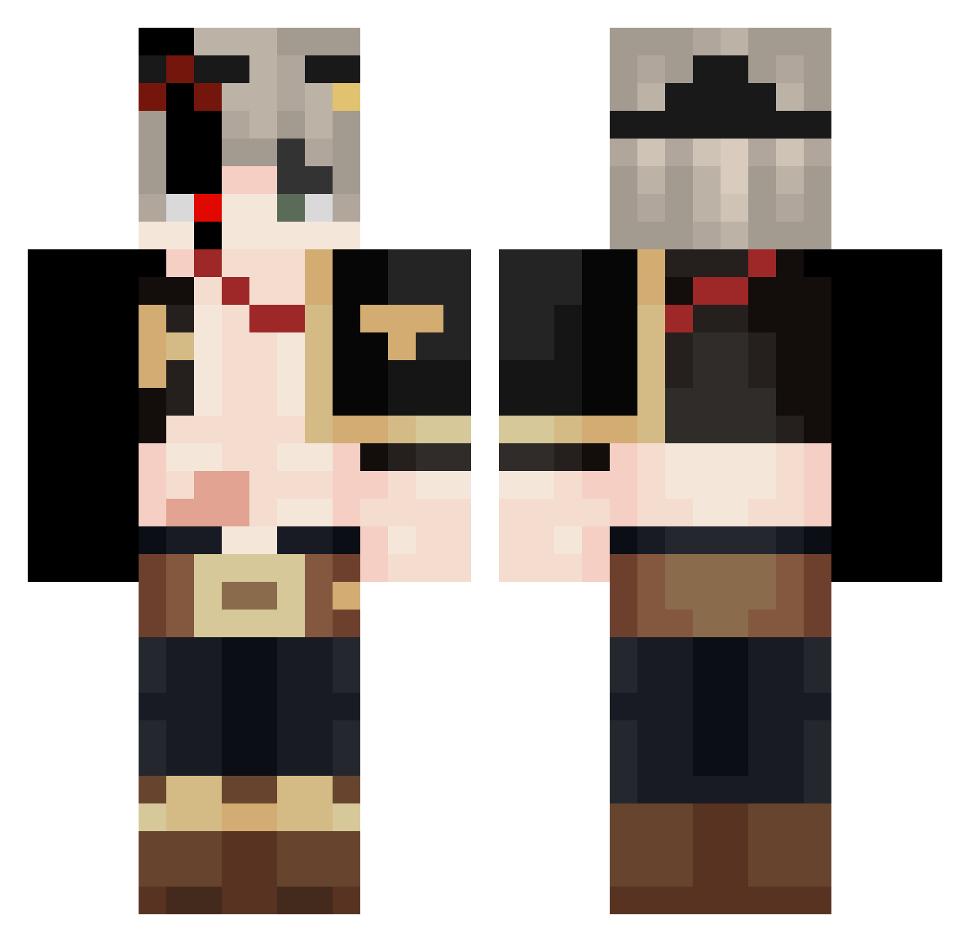 Scruggyz Minecraft skin, front and back view