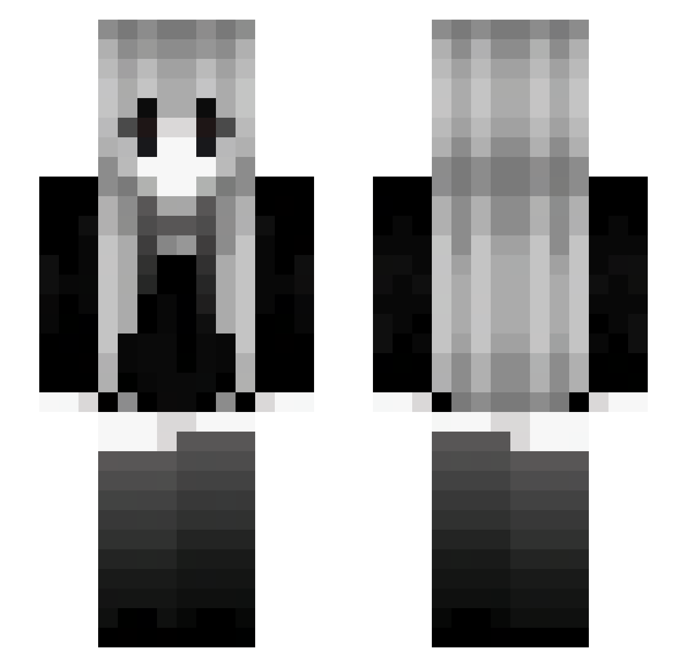 mkeu Minecraft skin, front and back view