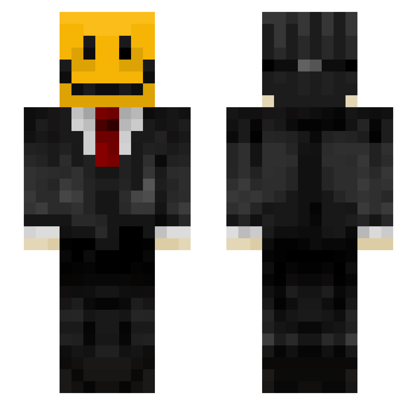 ElOptimisto Minecraft skin, front and back view