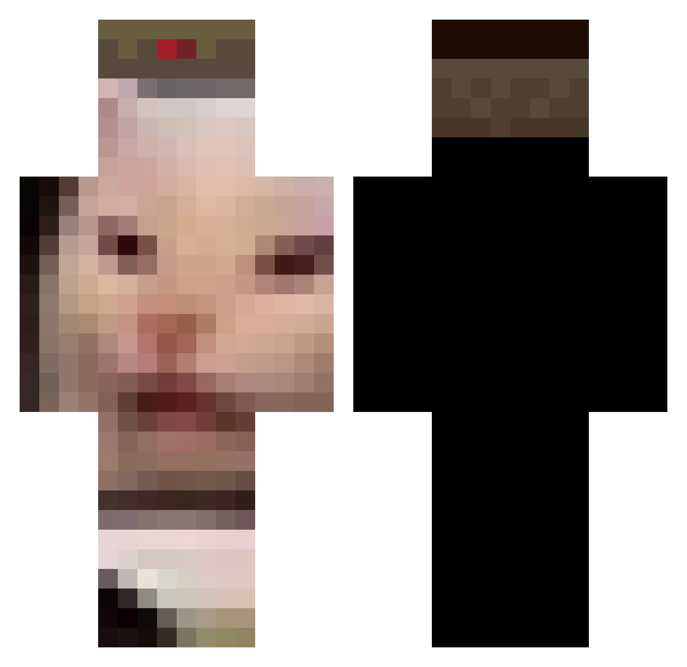 shelfyyy Minecraft skin, front and back view