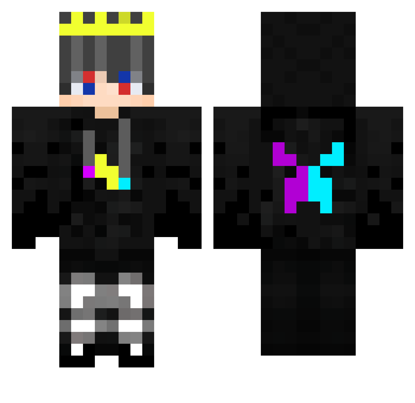 Thepsycho2006 Minecraft skin, front and back view