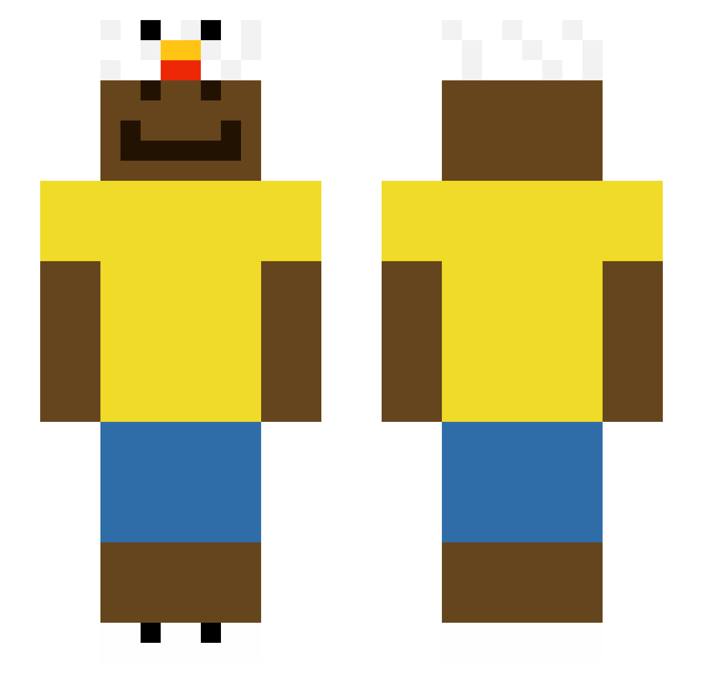 Mydo Minecraft skin, front and back view
