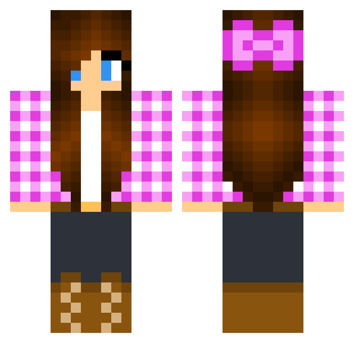 amalie Minecraft skin, front and back view