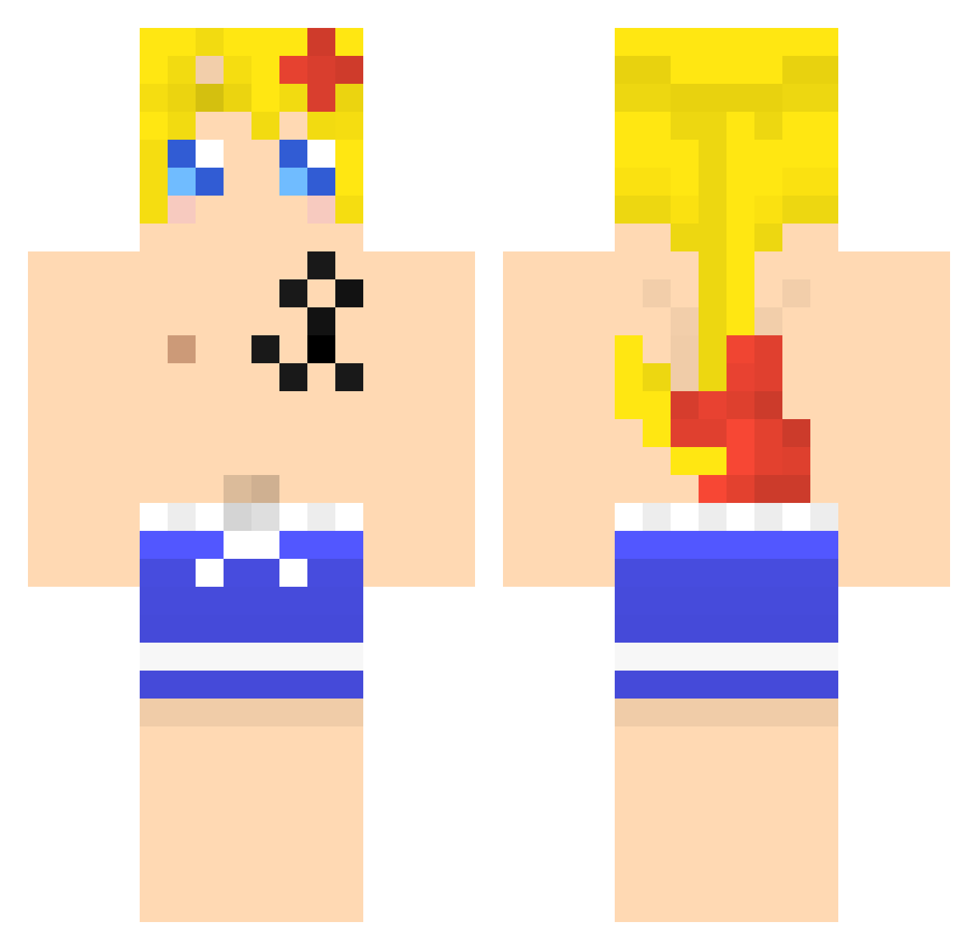 MauriPNG Minecraft skin, front and back view