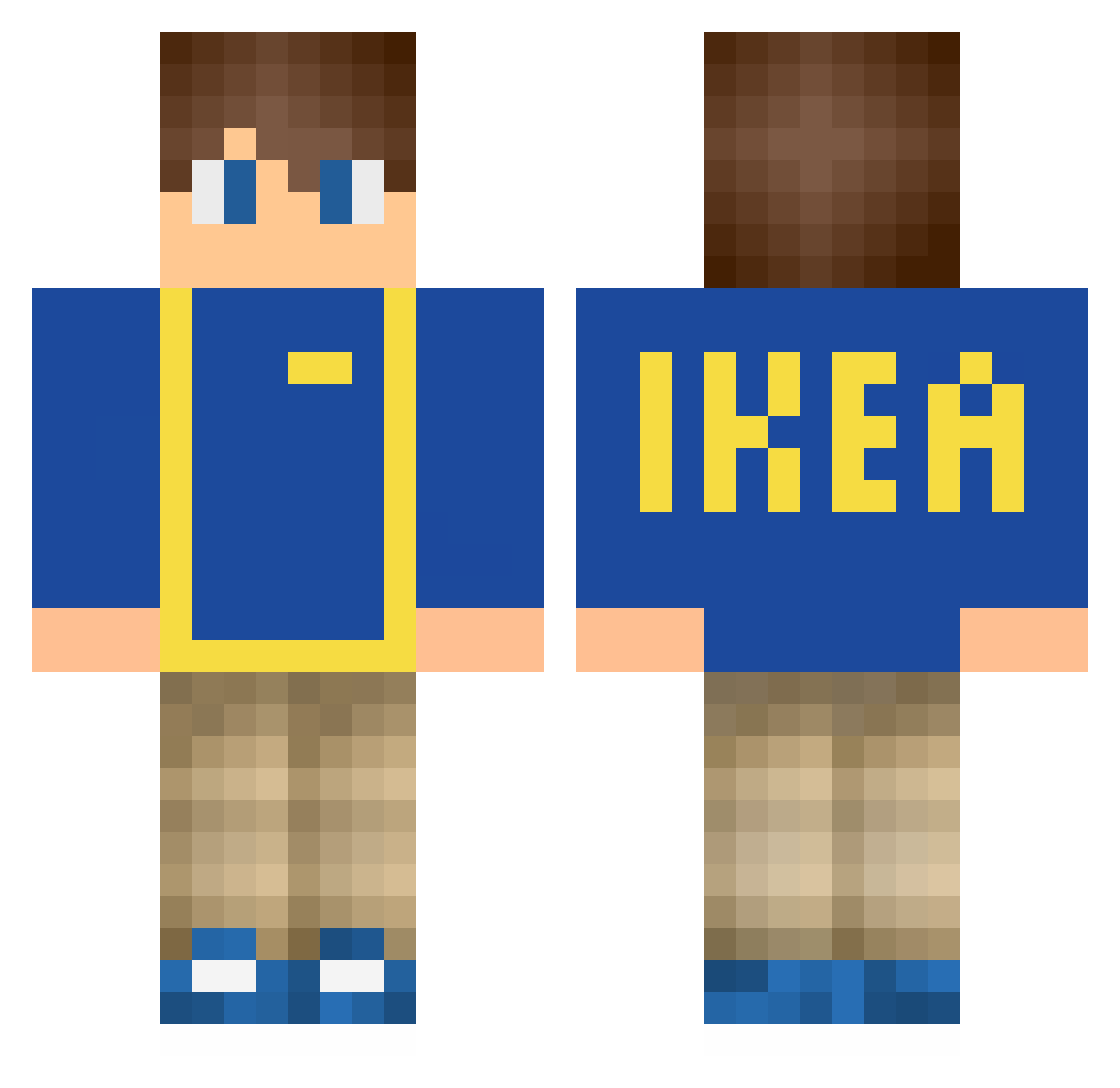 ElGrandeSnorro Minecraft skin, front and back view