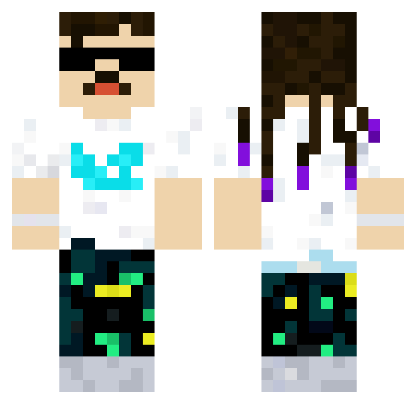 mystkuf624 Minecraft skin, front and back view