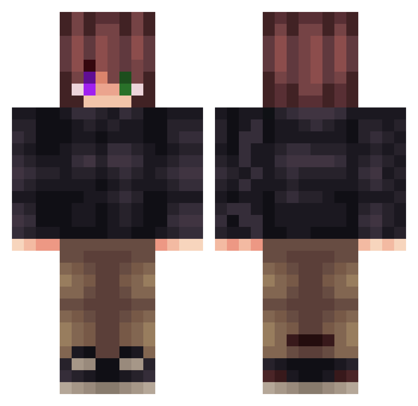 solargames Minecraft skin, front and back view
