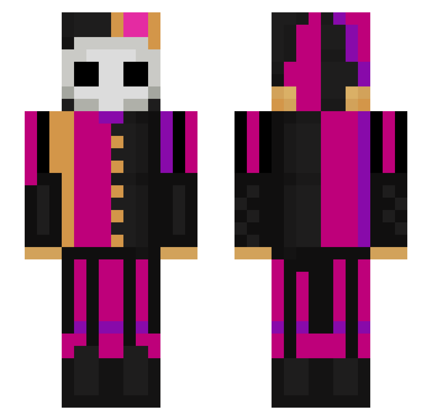 8024PM Minecraft skin, front and back view