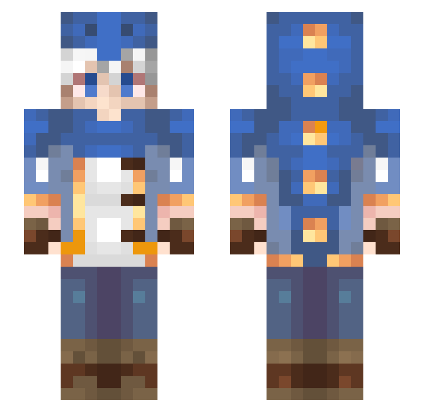 Xrayr Minecraft skin, front and back view