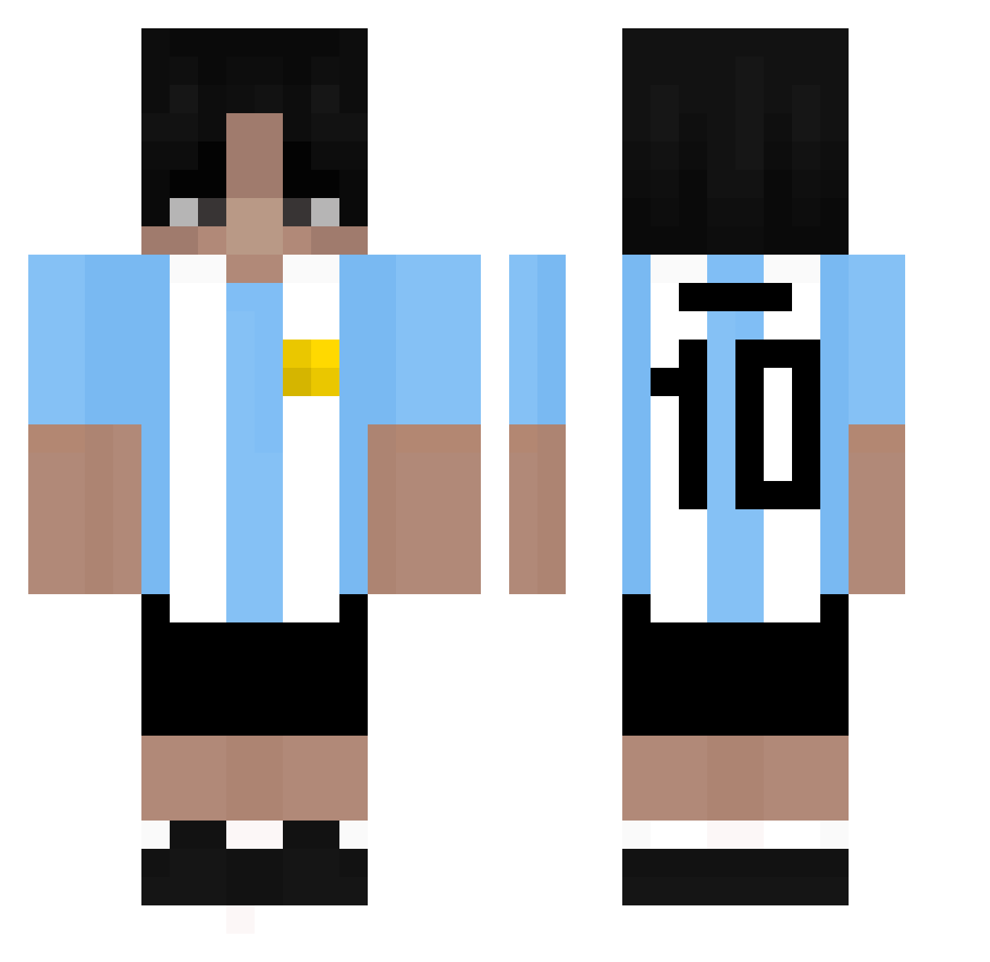 Murtaghost Minecraft skin, front and back view