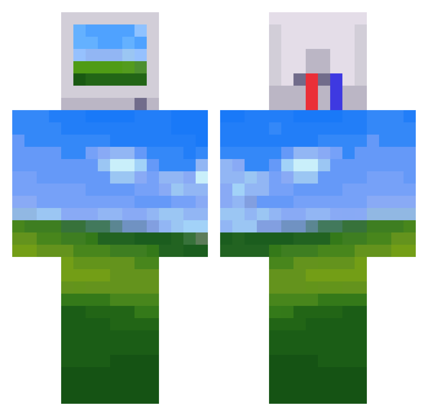 fiestasi Minecraft skin, front and back view