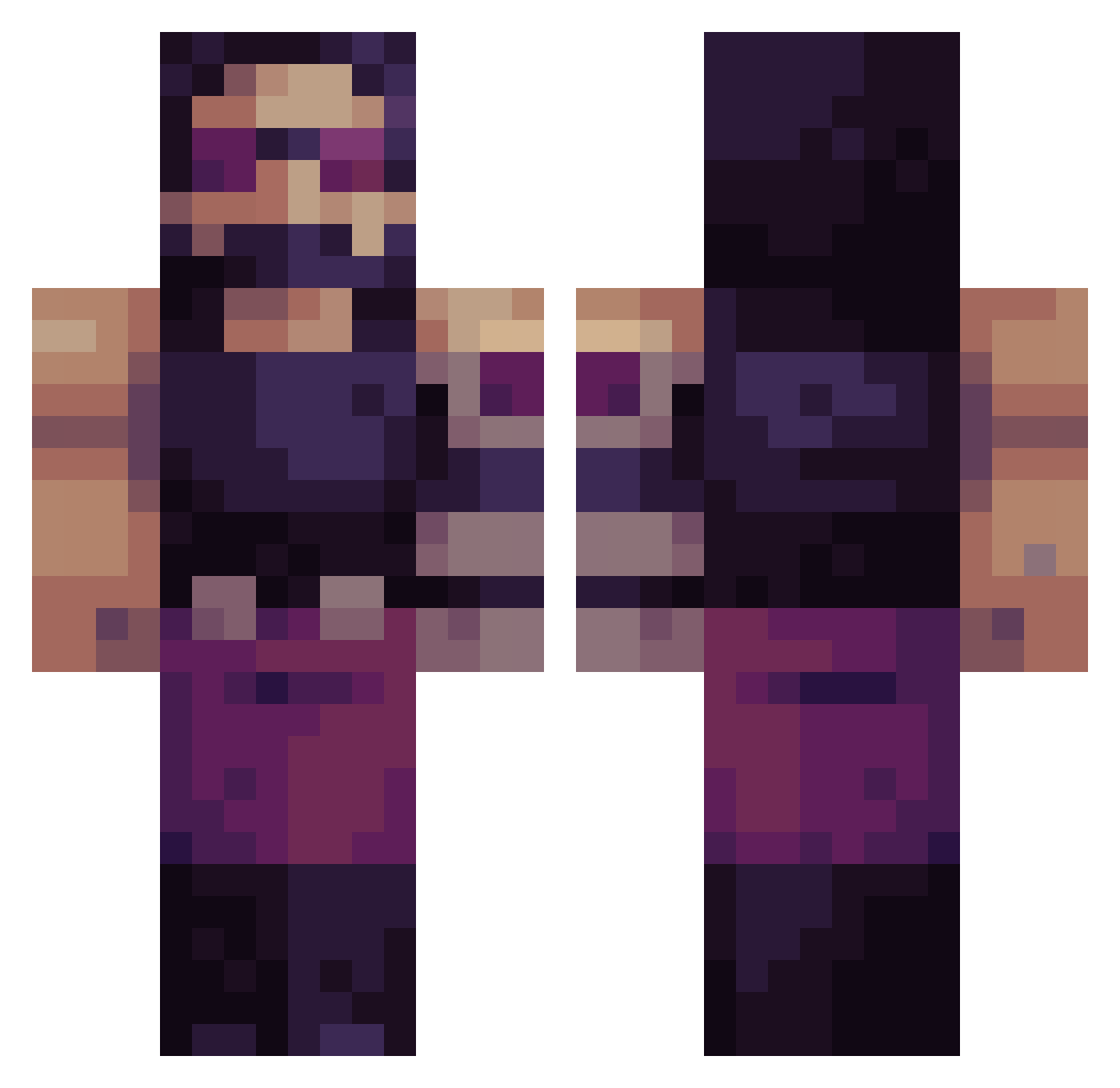 AlphaTeyo Minecraft skin, front and back view