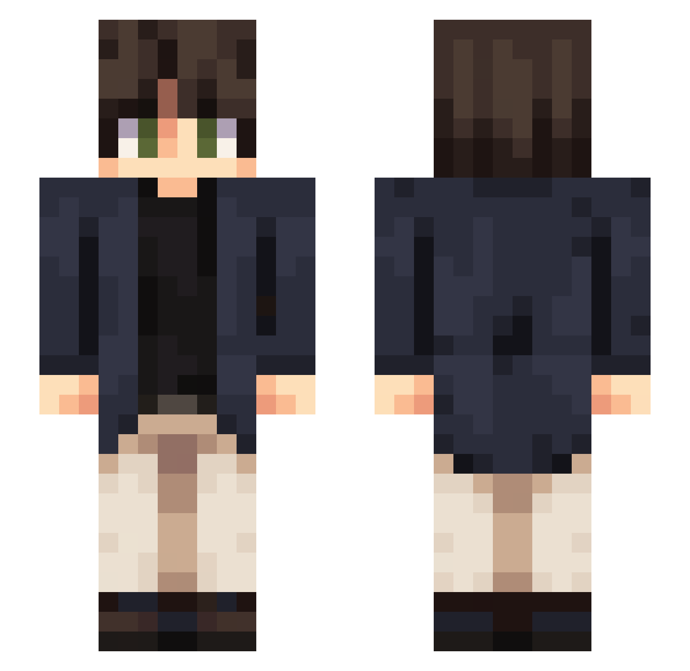 StylishCatto Minecraft skin, front and back view