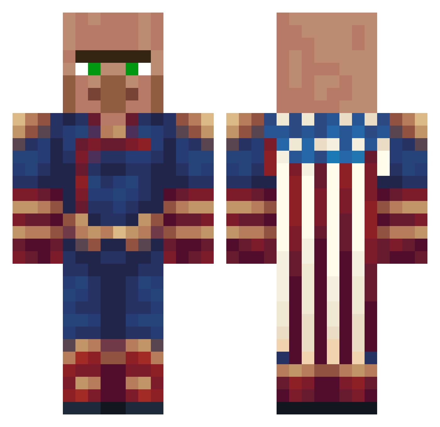 sopsospsos Minecraft skin, front and back view