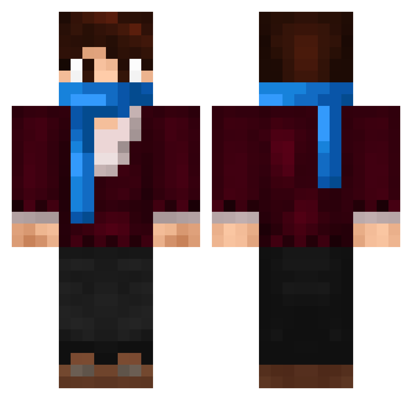 sewpkan Minecraft skin, front and back view