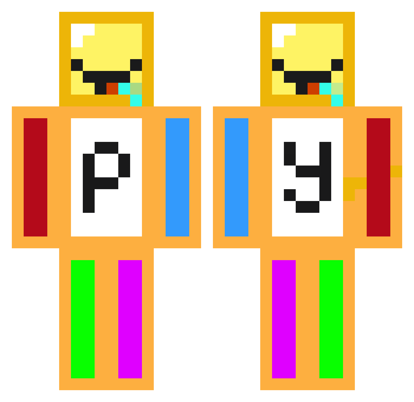 magic_py Minecraft skin, front and back view