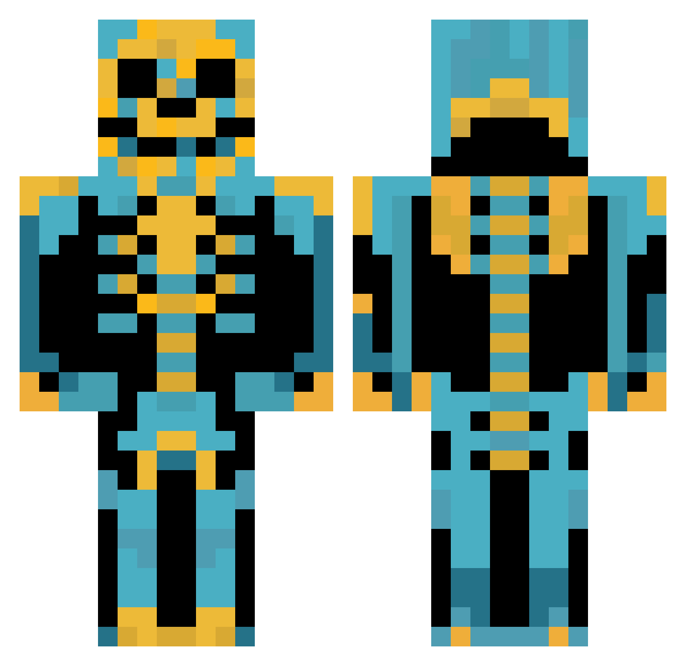 The_King_E4N Minecraft skin, front and back view