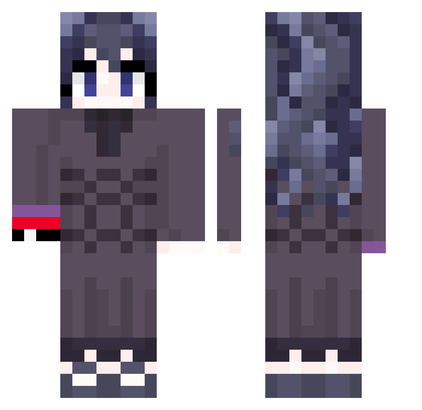 Galega Minecraft skin, front and back view