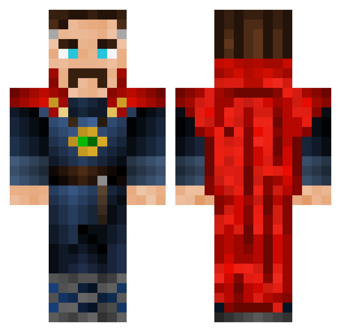 ethab12 Minecraft skin, front and back view