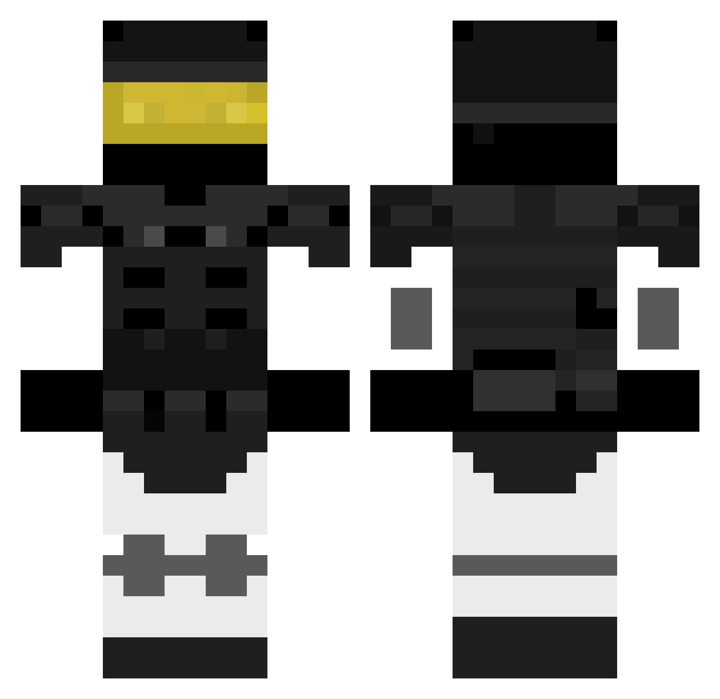 HIGHTESTALPHA Minecraft skin, front and back view