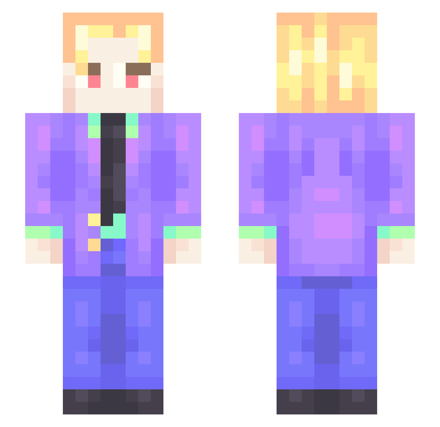 Desant0 Minecraft skin, front and back view