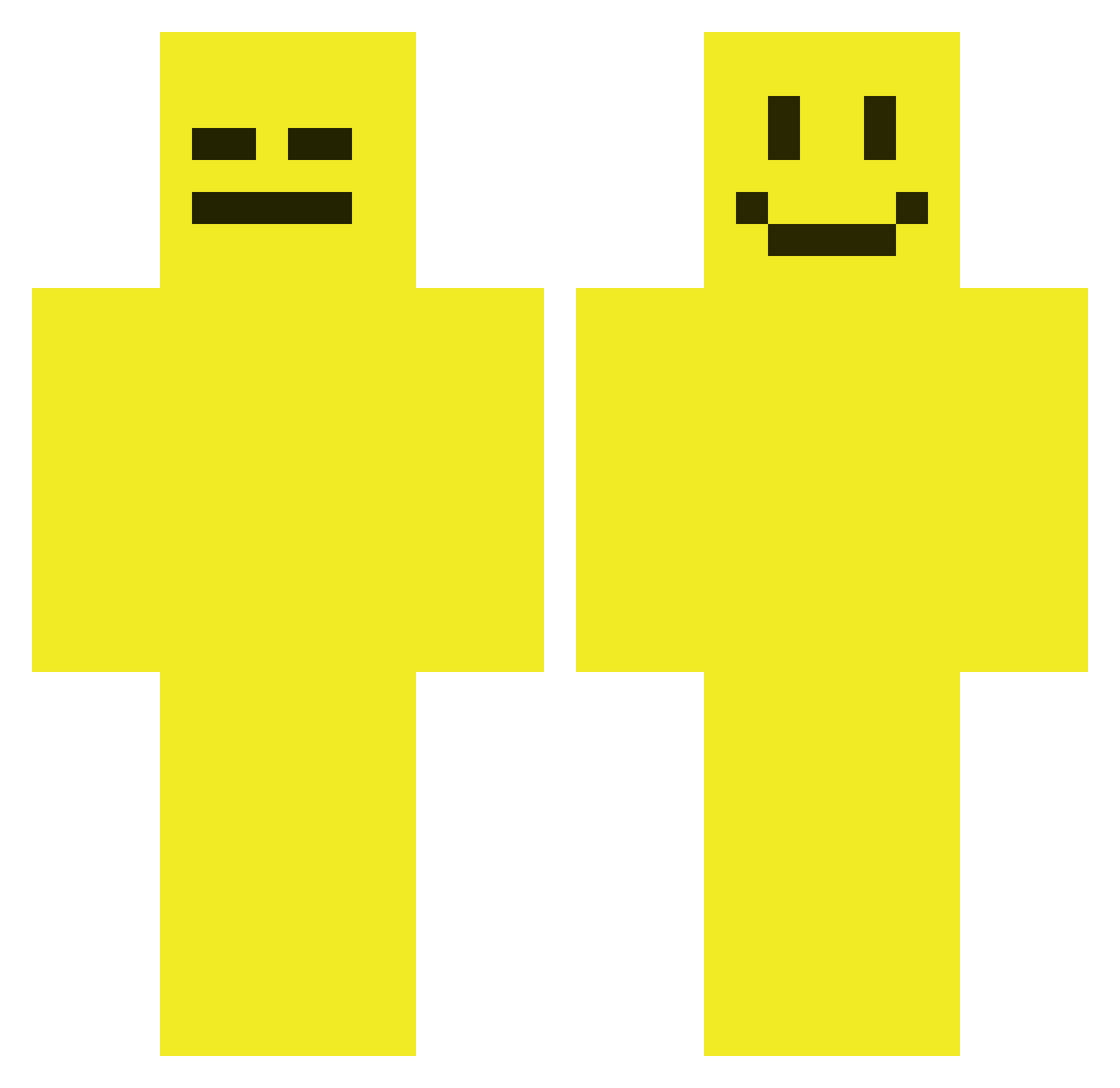 ElflacoYT Minecraft skin, front and back view
