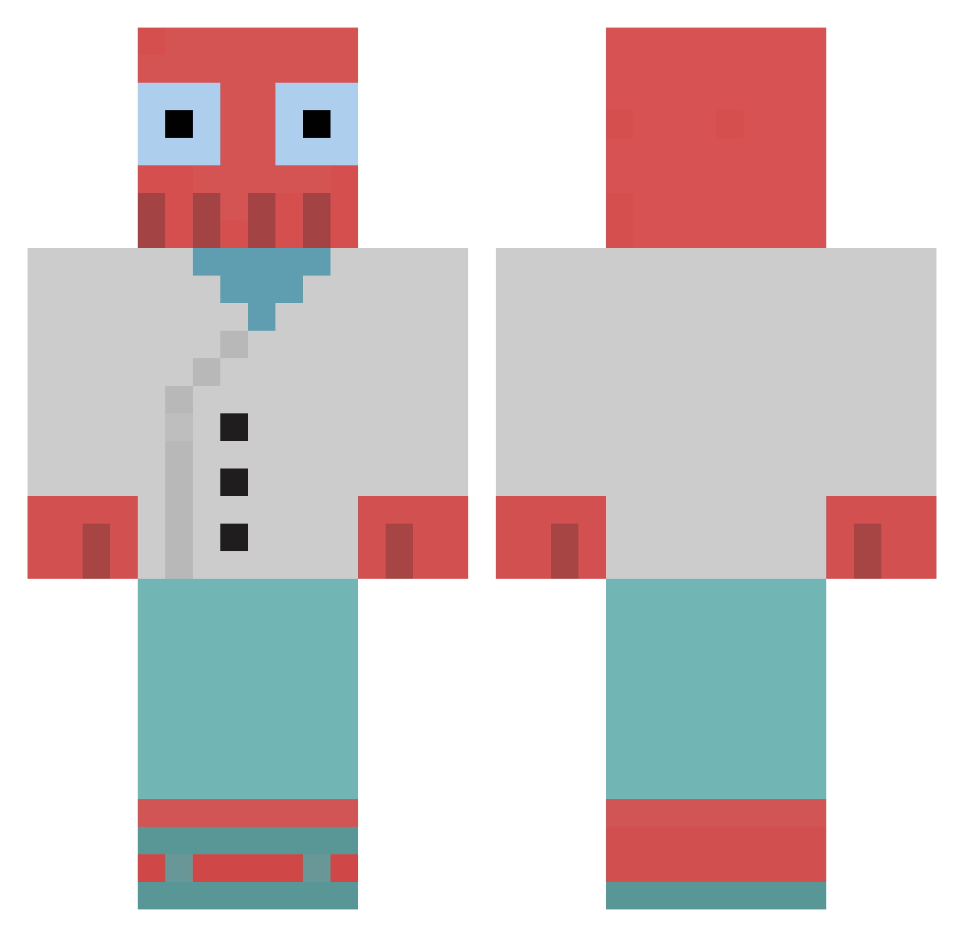 Toffee Minecraft skin, front and back view