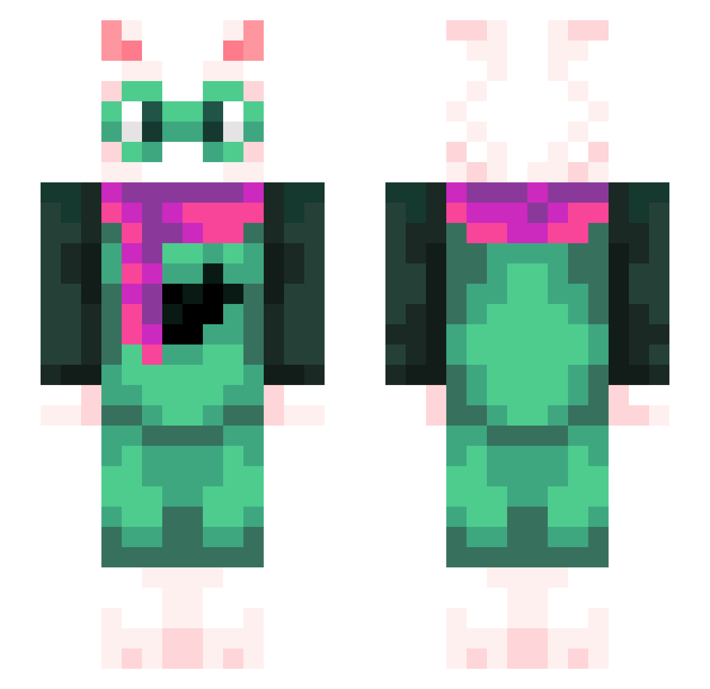 Witcher_3 Minecraft skin, front and back view