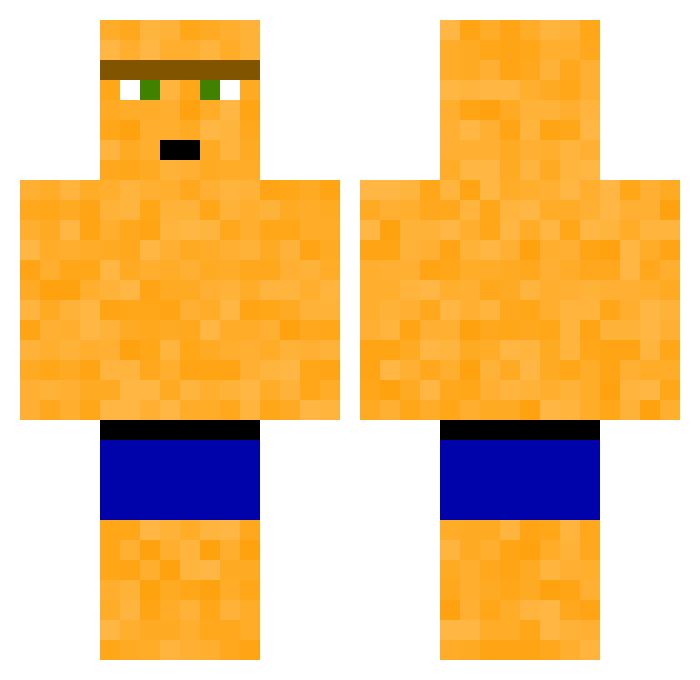 racked_ Minecraft skin, front and back view