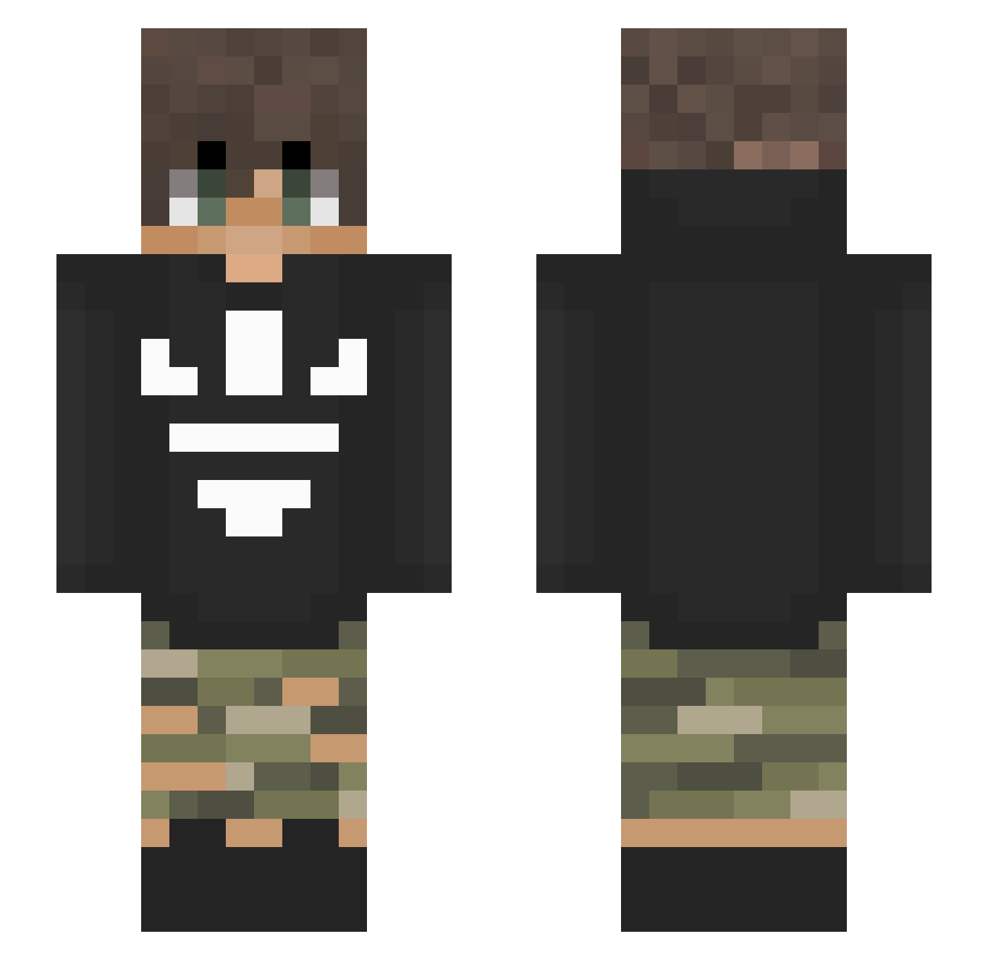 Kod03 Minecraft skin, front and back view
