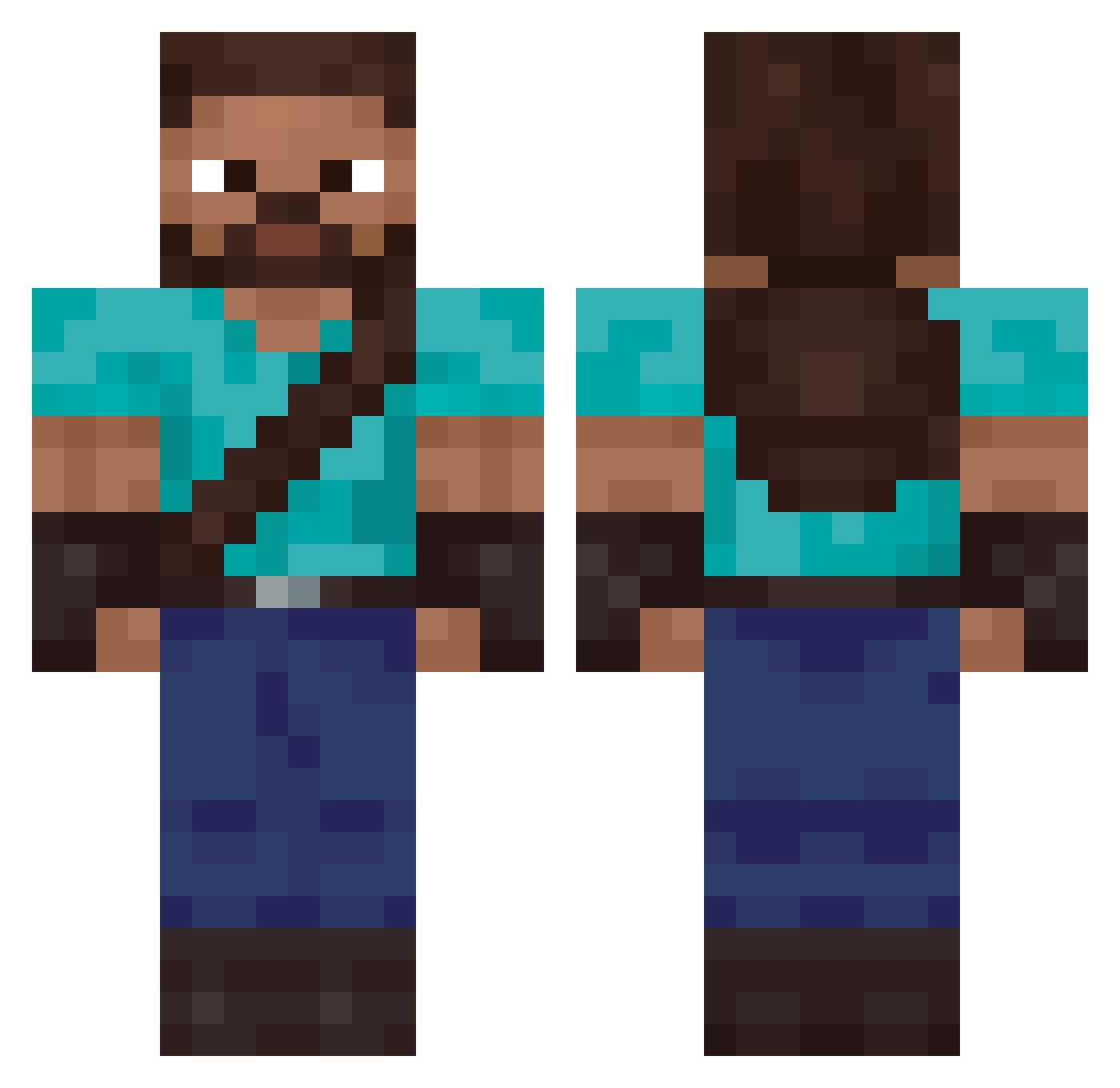 safarcoin Minecraft skin, front and back view