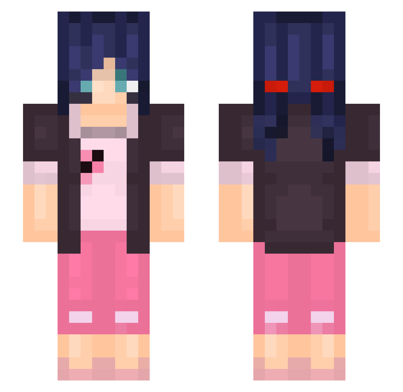 tqmiiq Minecraft skin, front and back view