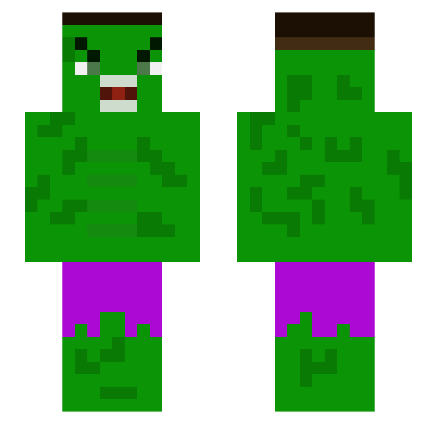 Wet_sandles Minecraft skin, front and back view