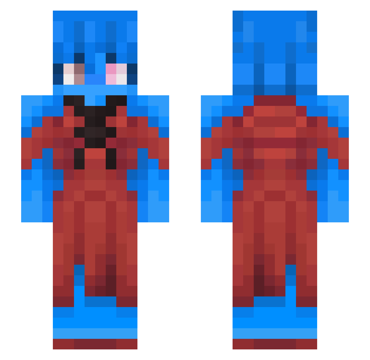 ThatAction_ Minecraft skin, front and back view