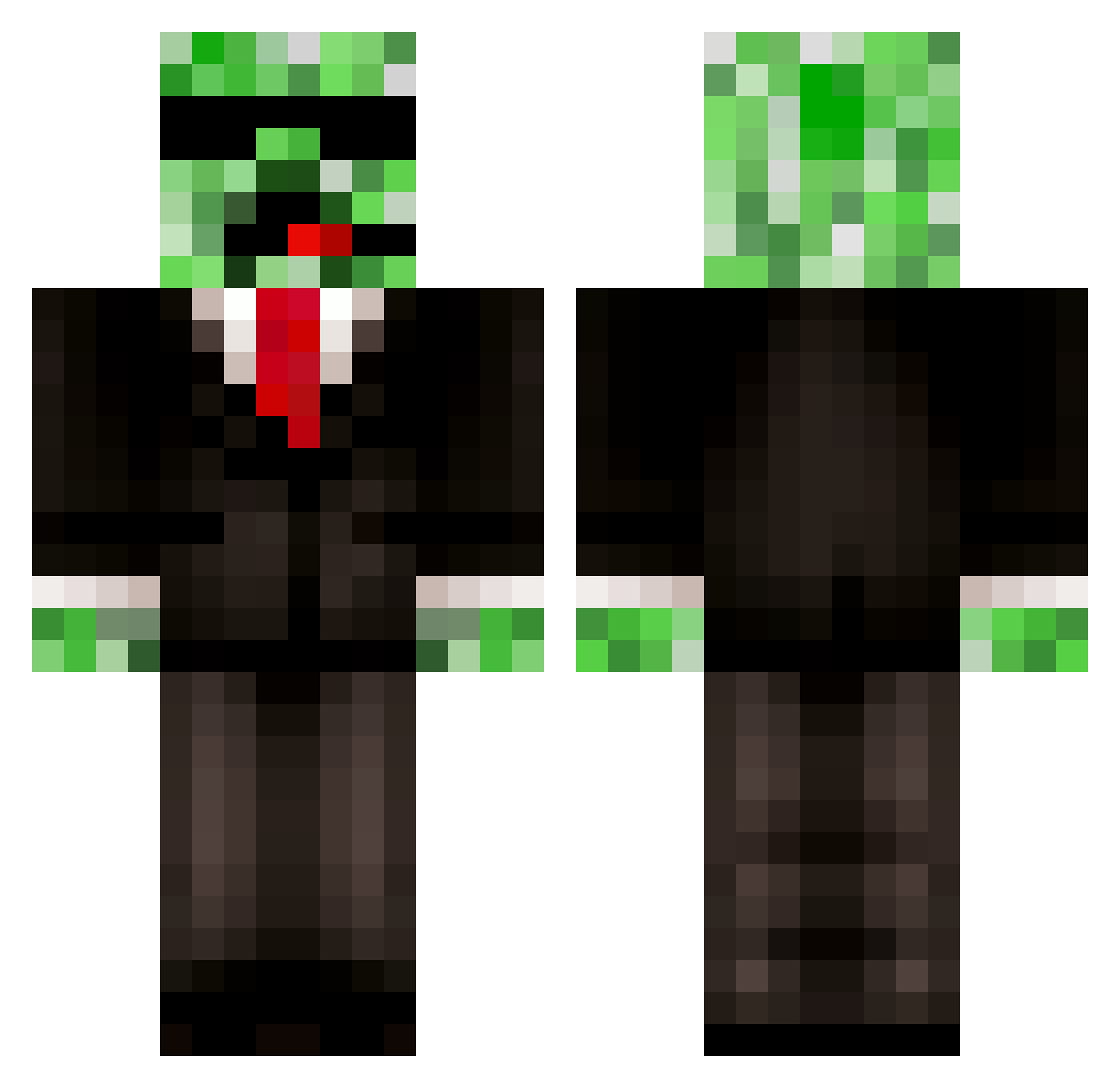 BL4CKLIZT3D Minecraft skin, front and back view