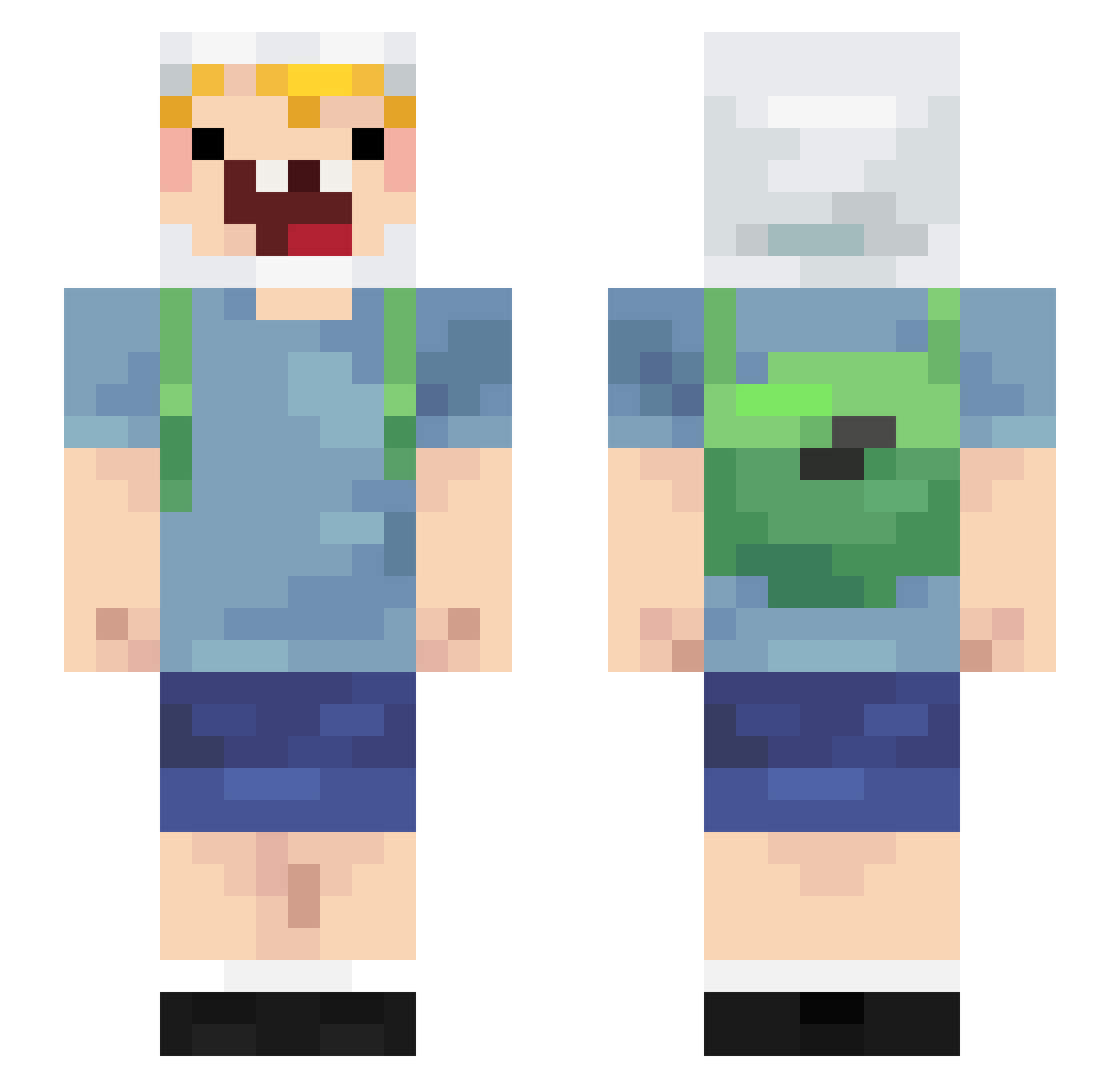 K0JIN Minecraft skin, front and back view