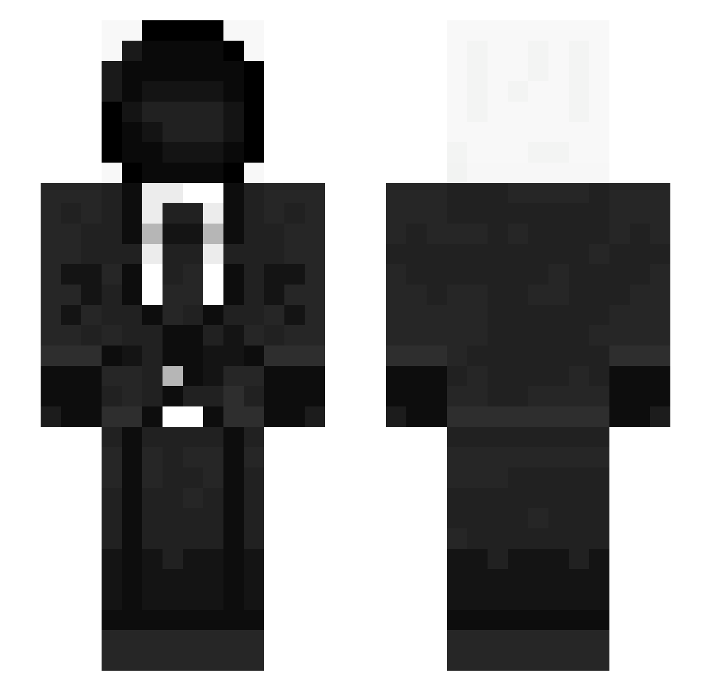 Vickcelmare Minecraft skin, front and back view