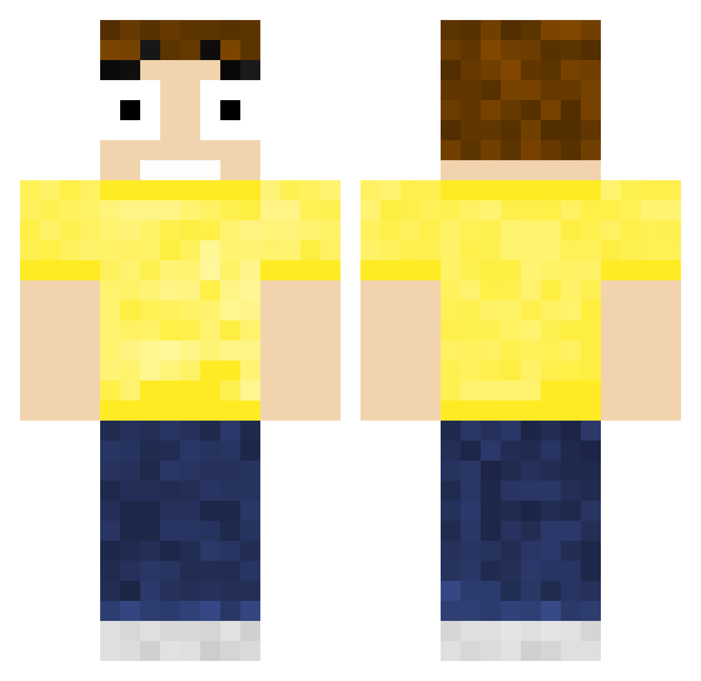 DATFISSHYBRO Minecraft skin, front and back view